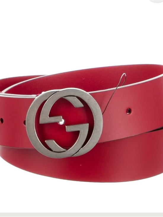 NWT Gucci red and silver Unisex Size GG Belt sz 90cm - Picture 4 of 5